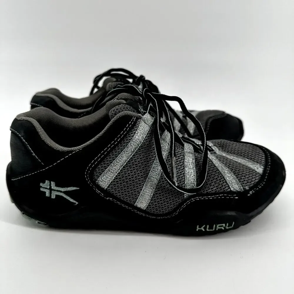 Kuru Chicane Trail Hiking Shoes Low Top Lace Up Outdoor Black Teal Gray 7.5